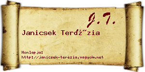 Janicsek Terézia névjegykártya